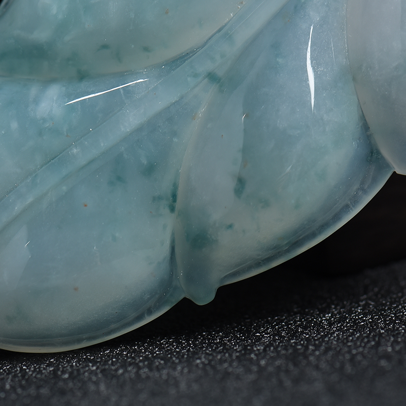 缅甸天然糯种飘花翡翠吊坠-红掌柜