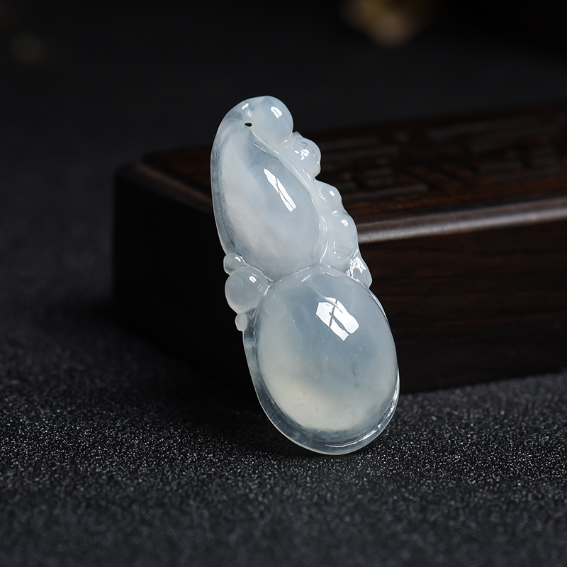 缅甸冰糯种翡翠福禄吊坠-红掌柜