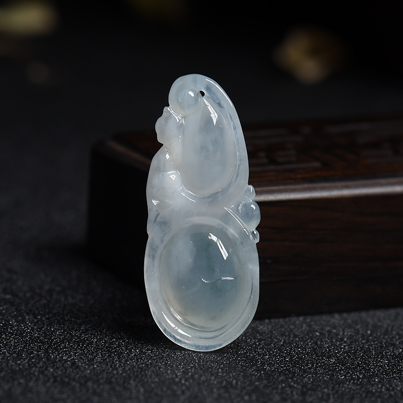 缅甸天然翡翠福禄吊坠-红掌柜