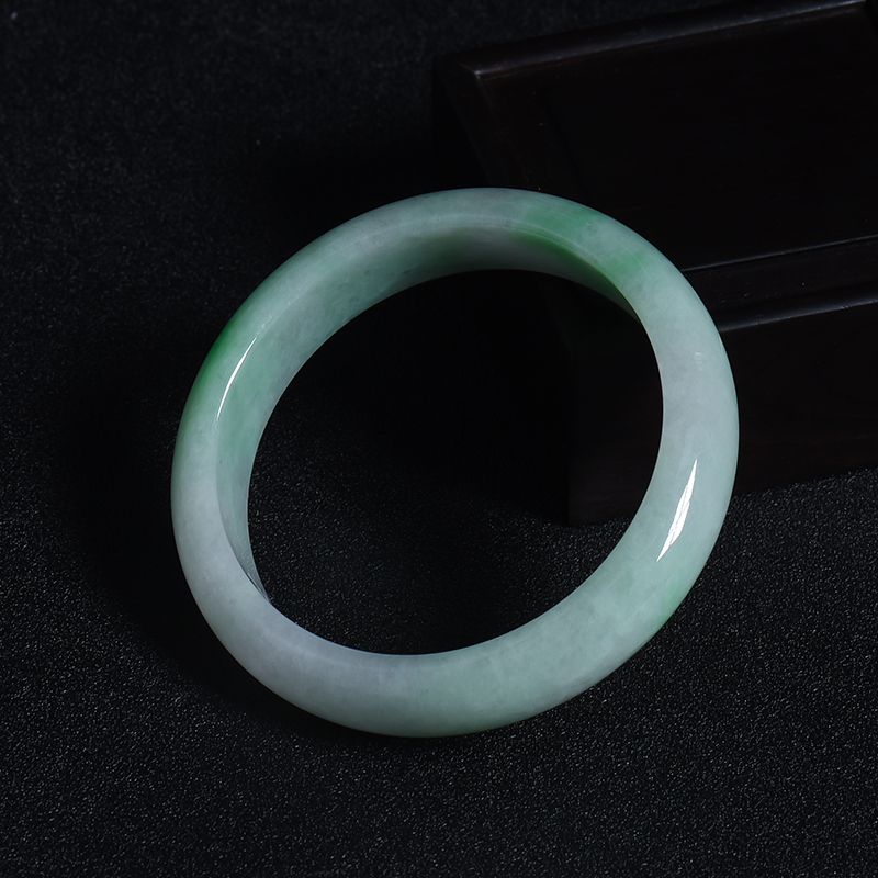 54#豆种翡翠手镯-红掌柜