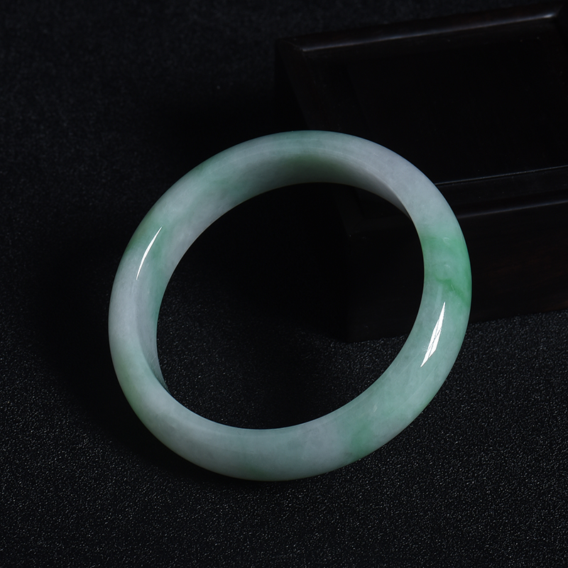 54#豆种翡翠手镯-红掌柜