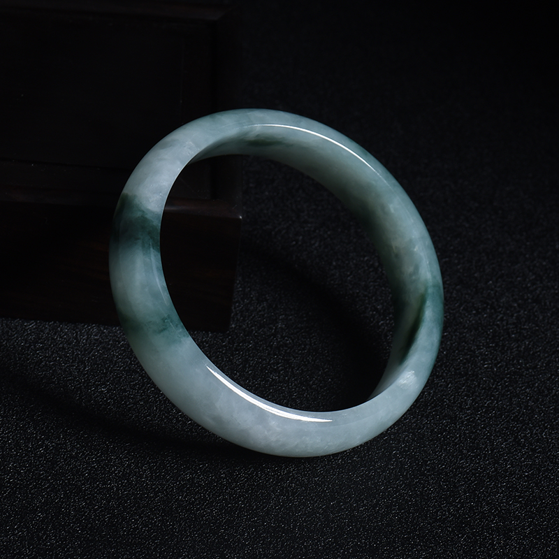 糯种飘花翡翠手镯-红掌柜