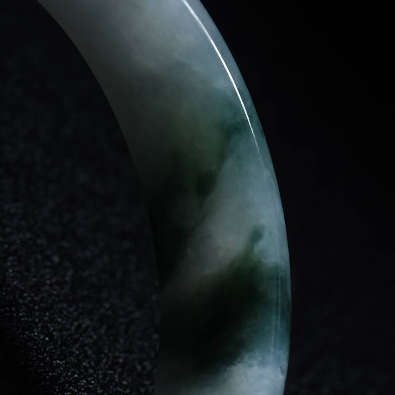 糯种翡翠手镯-红掌柜