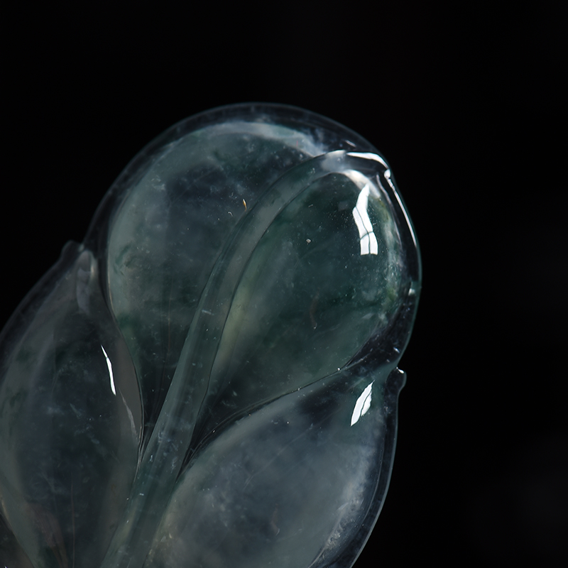 糯冰种飘花翡翠金枝玉叶-红掌柜