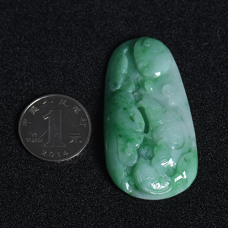 糯种翡翠吊坠-红掌柜