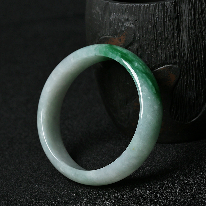 糯种飘翠翡翠手镯 - 红掌柜