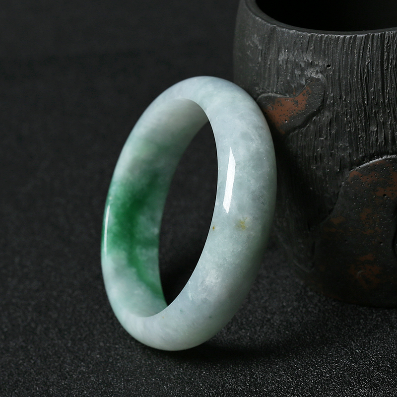 天然糯种飘翠翡翠手镯 - 红掌柜