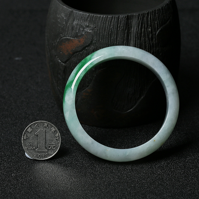 缅甸A货飘翠翡翠手镯 - 红掌柜