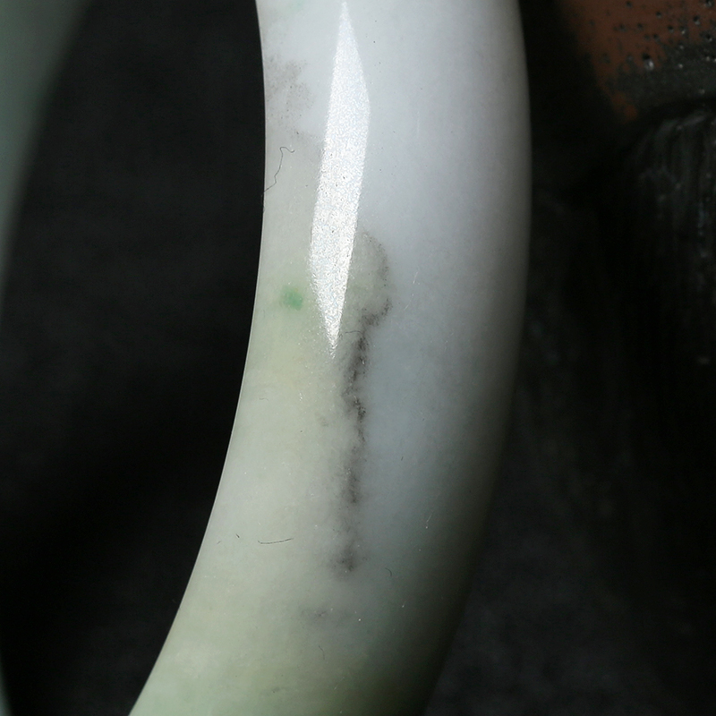 豆种飘翠翡翠手镯 - 红掌柜