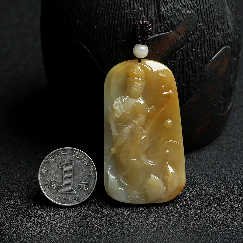 糯种黄翡挂件-红掌柜