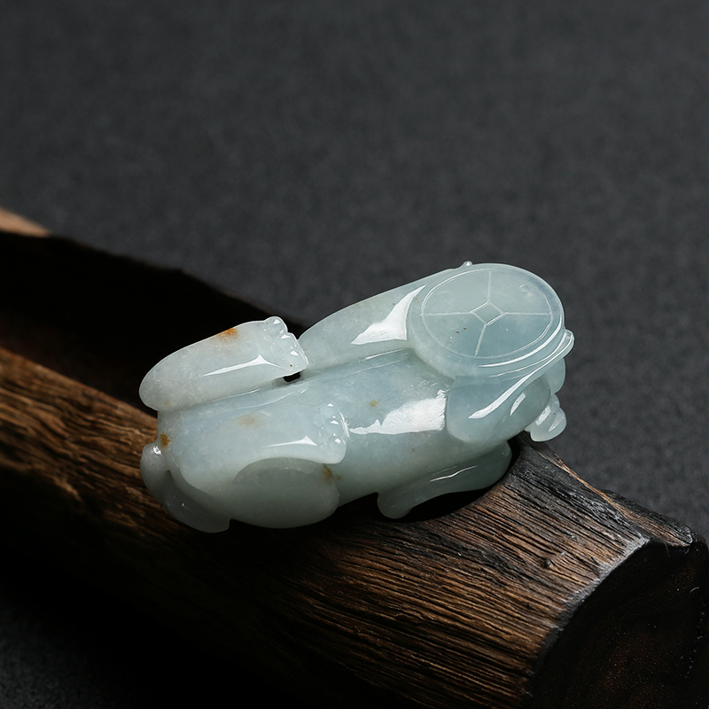 缅甸天然蓝水翡翠貔貅挂件-红掌柜