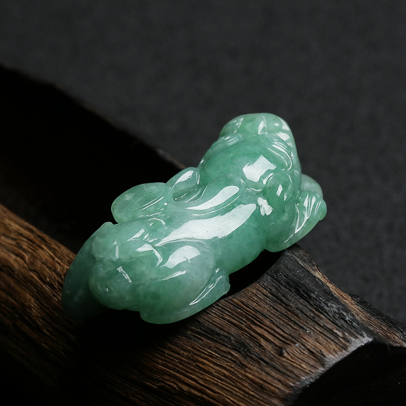 缅甸天然糯种翡翠貔貅挂件-红掌柜