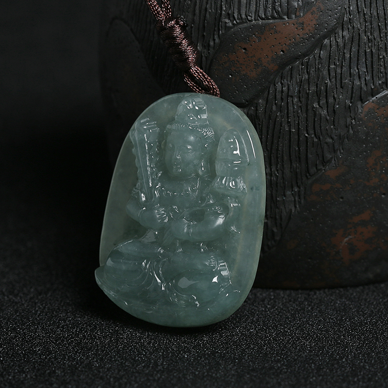糯冰种浅绿翡翠虚空藏吊坠 - 红掌柜