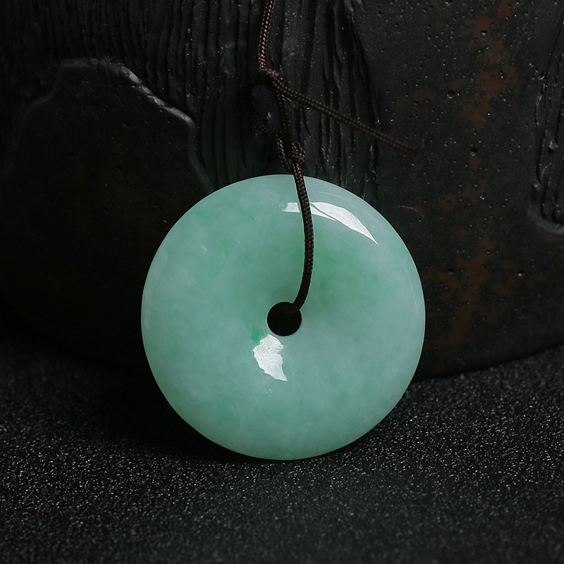 苹果绿飘翠翡翠平安扣 - 红掌柜