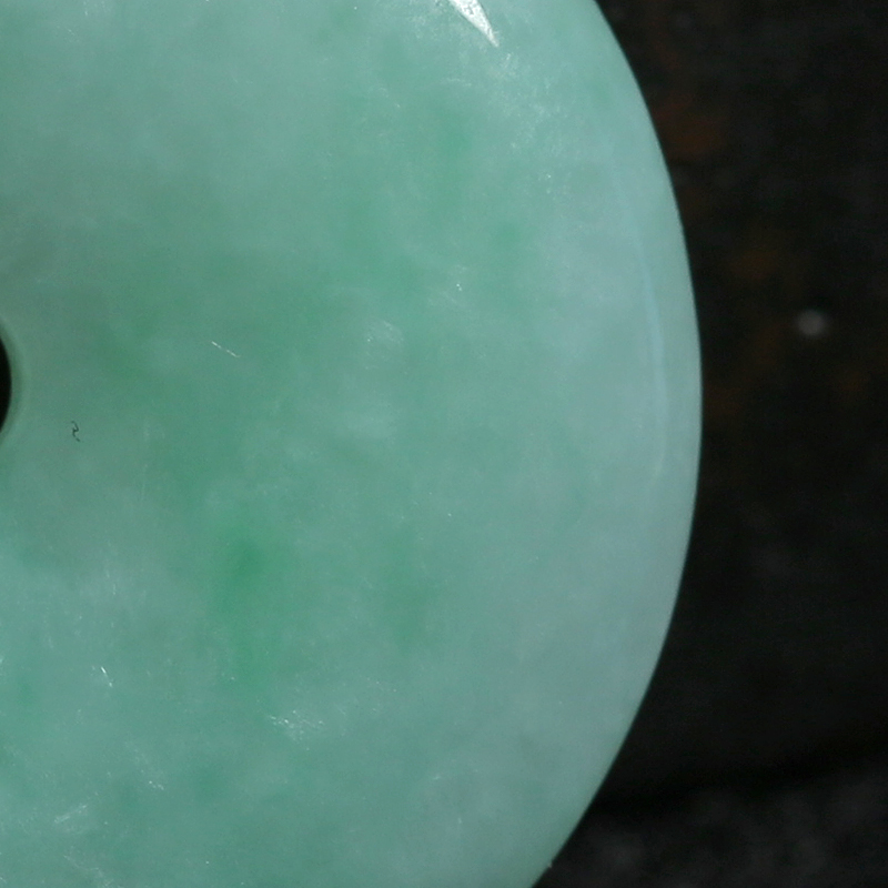 缅甸苹果绿飘翠翡翠平安扣 - 红掌柜