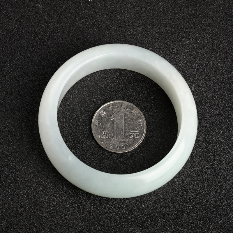 55.35#糯种浅绿翡翠手镯-红掌柜