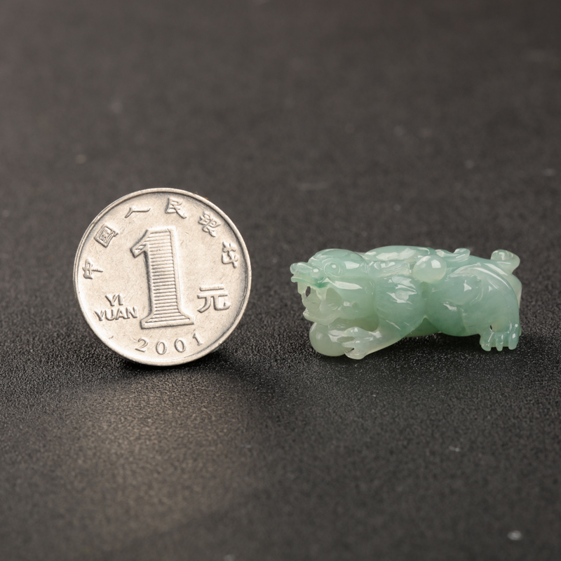 糯种蓝绿翡翠吊坠-红掌柜