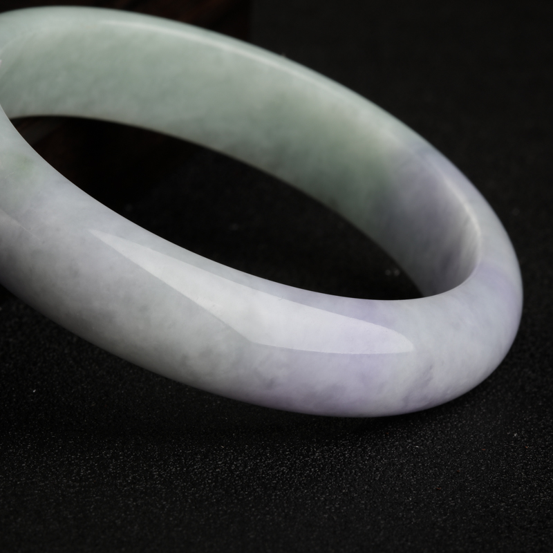 缅甸天然豆种翡翠手镯-红掌柜