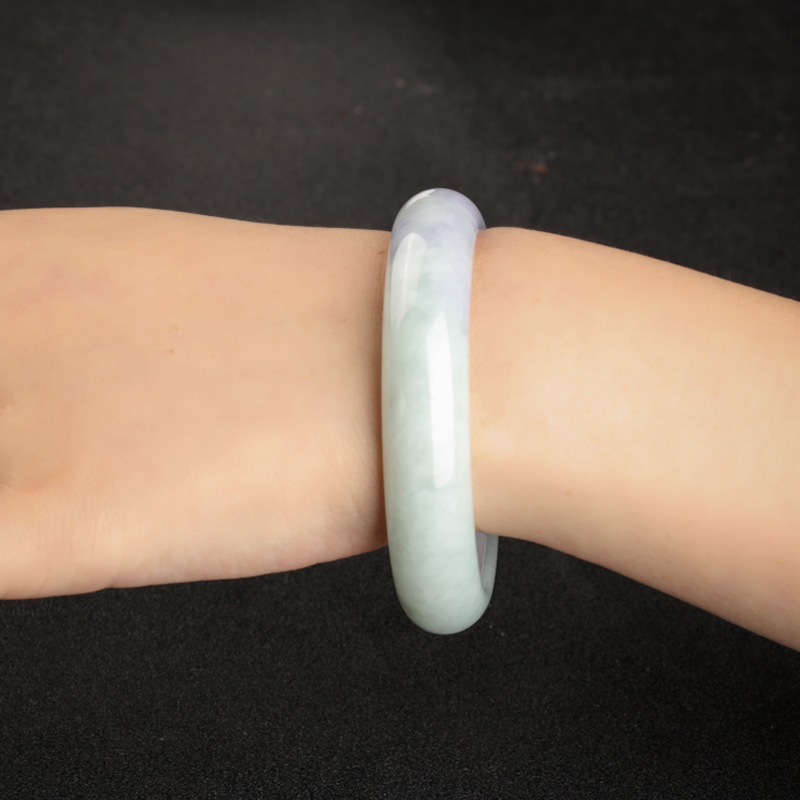 缅甸豆种翡翠手镯-红掌柜