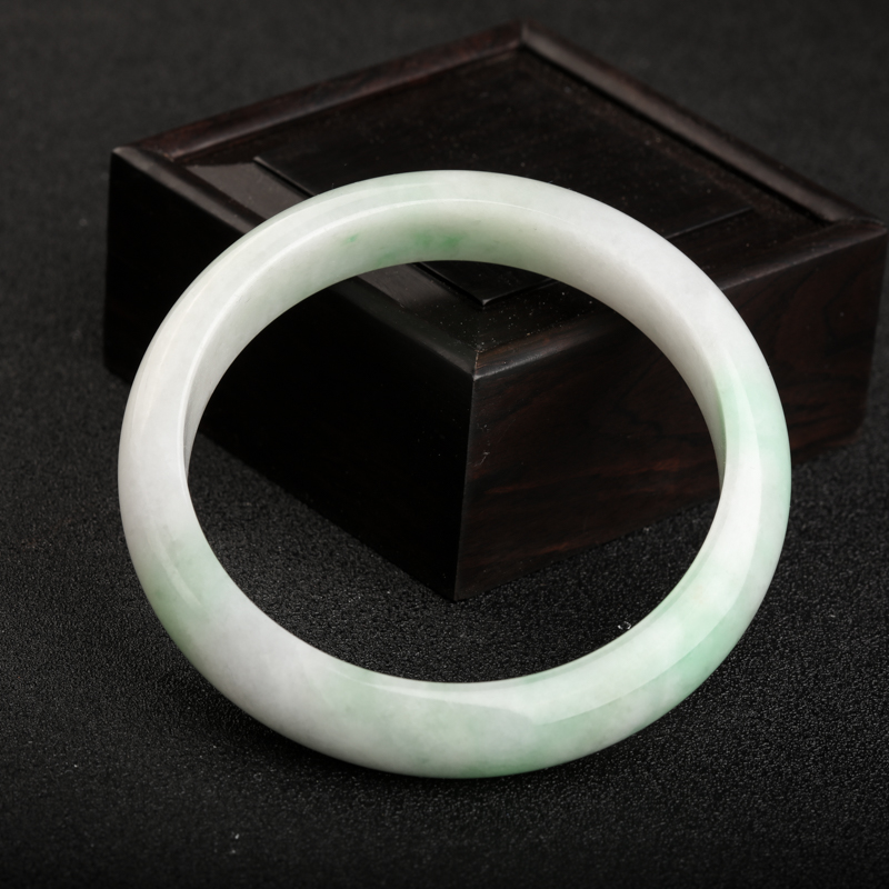 缅甸天然飘翠翡翠手镯-红掌柜