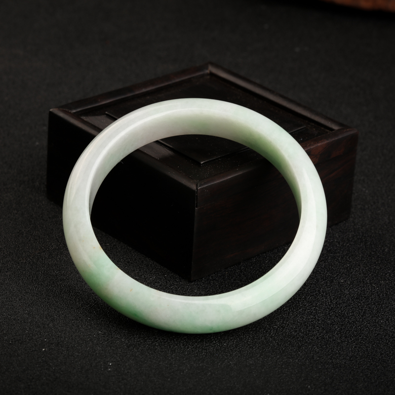 缅甸天然飘翠翡翠手镯-红掌柜