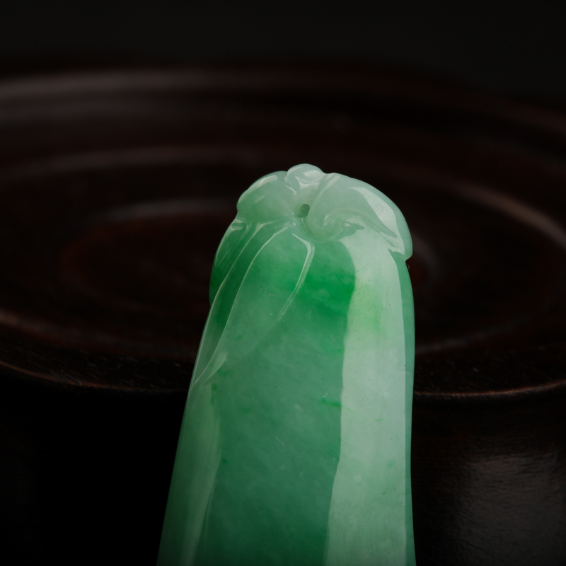 缅甸天然糯种翡翠福瓜吊坠-红掌柜