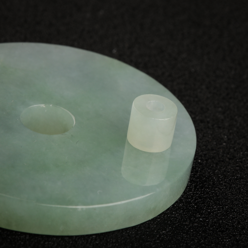 缅甸天然糯冰种翡翠子母平安扣吊坠-红掌柜