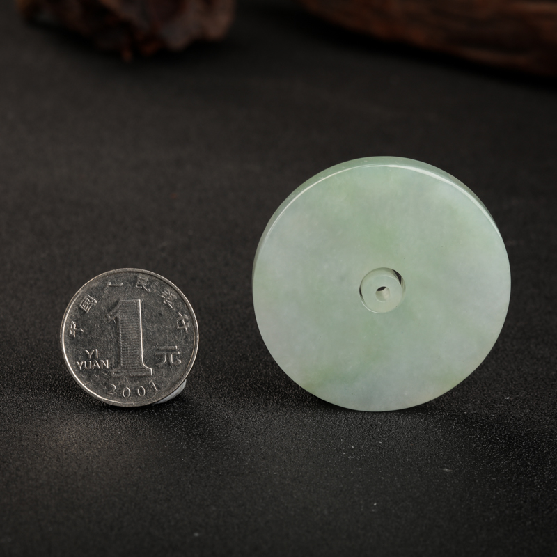 糯冰种翡翠子母平安扣吊坠-红掌柜