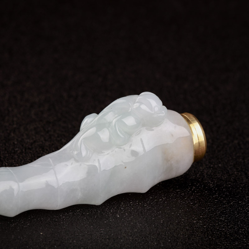 糯种翡翠节节高烟嘴-红掌柜