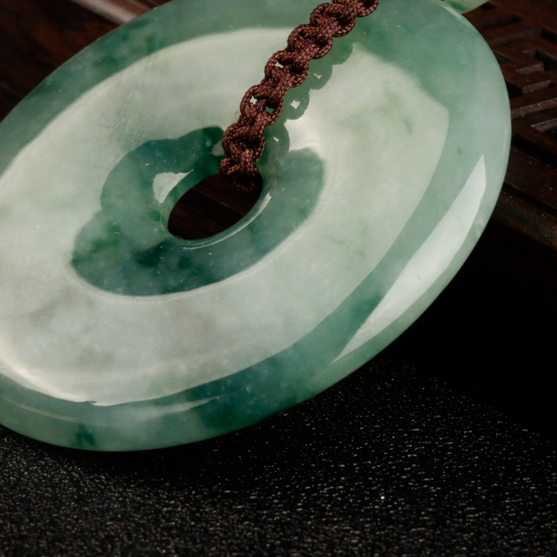 缅甸天然糯冰种飘花翡翠吊坠-红掌柜