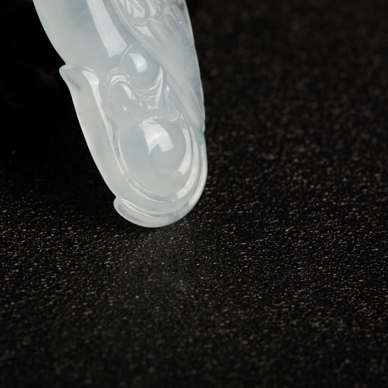 缅甸天然糯冰种翡翠吊坠-红掌柜