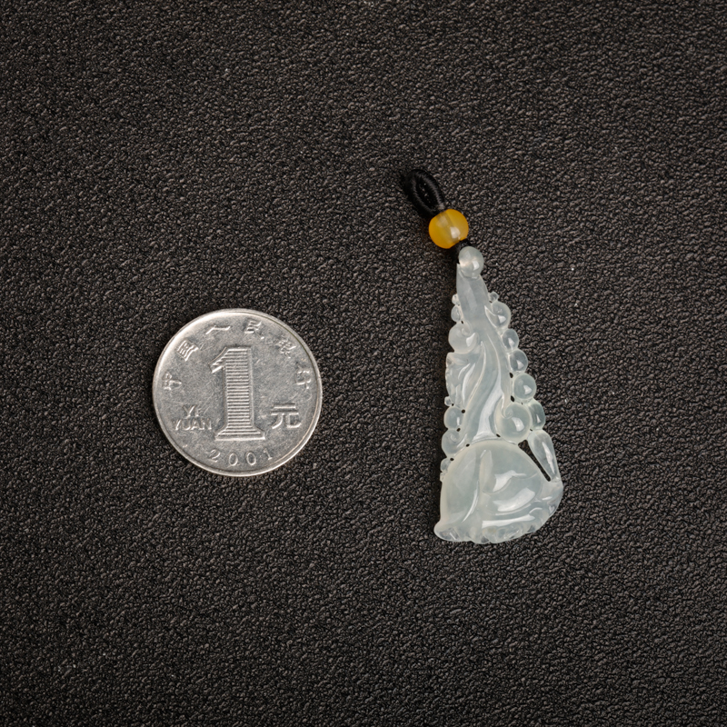 缅甸翡翠玫瑰花吊坠-红掌柜