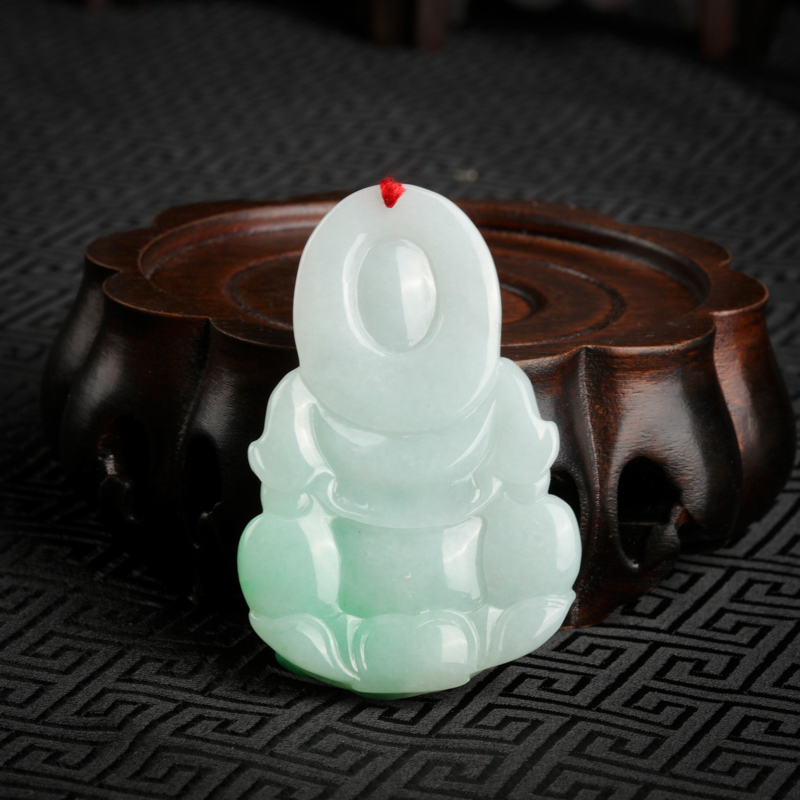 飘翠翡翠观音吊坠 - 红掌柜