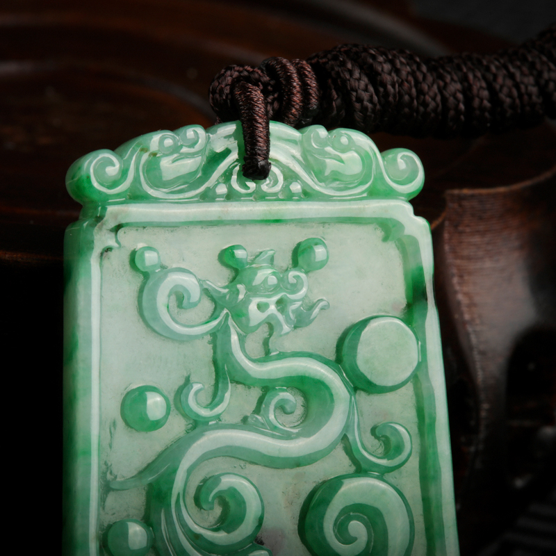 天然A货糯种翠绿翡翠-红掌柜