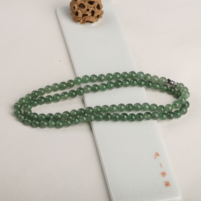 油青种翡翠项链-红掌柜