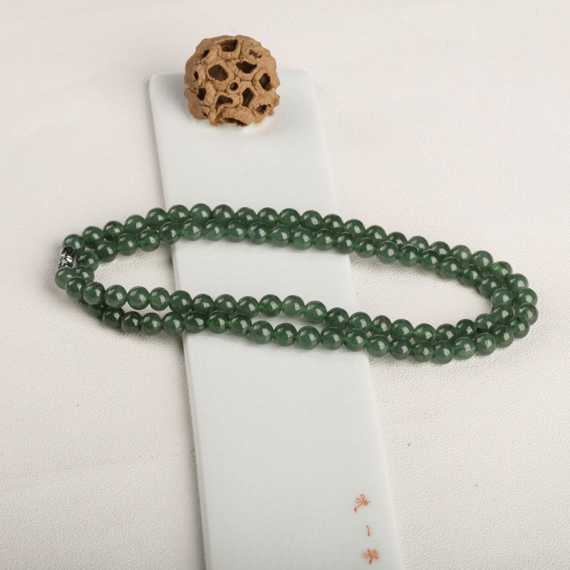 油青种翡翠项链-红掌柜