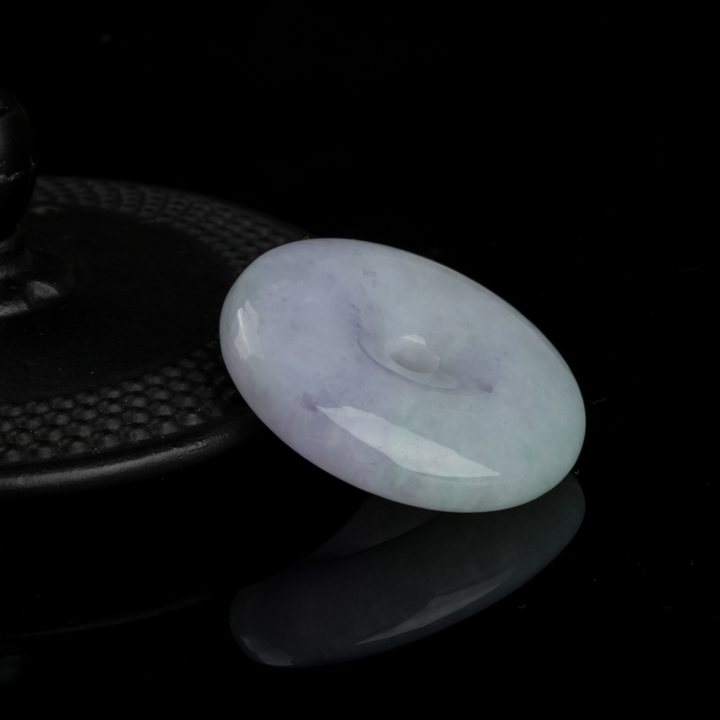 浅紫翡翠平安扣吊坠-红掌柜