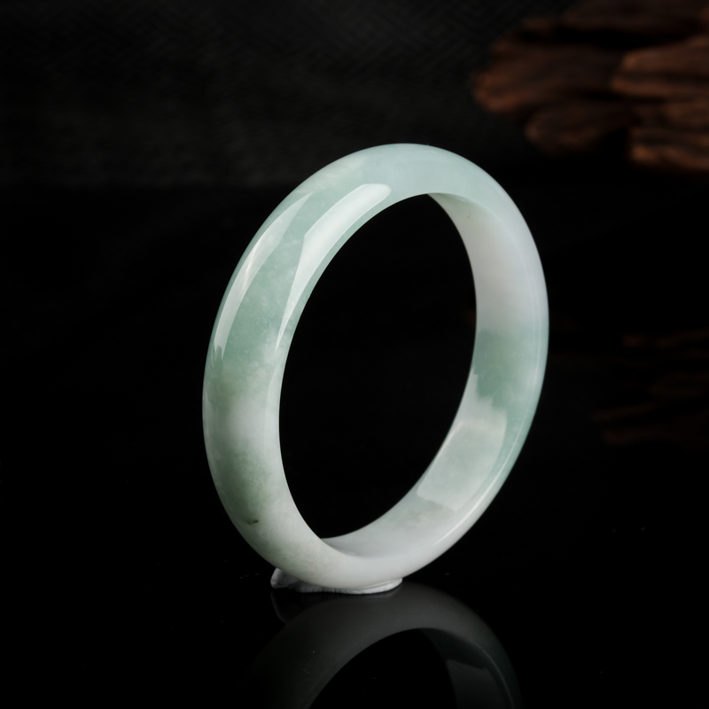 53.5mm缅甸天然豆种翡翠手镯-红掌柜