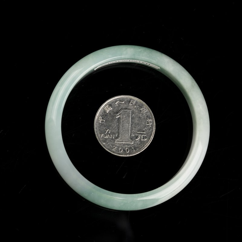 豆种翡翠手镯-红掌柜