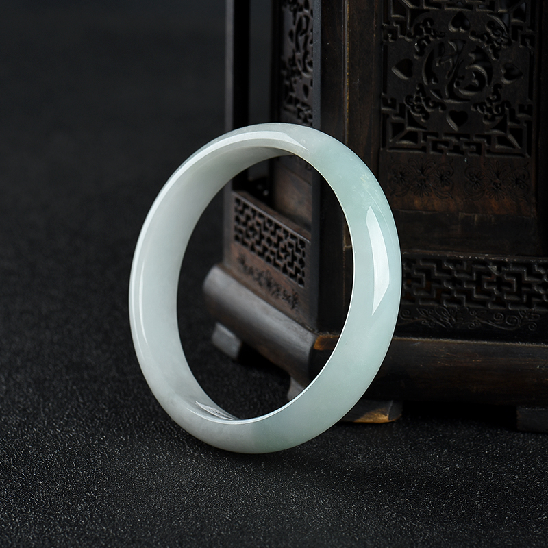 57.5mm天然豆种翡翠手镯-红掌柜