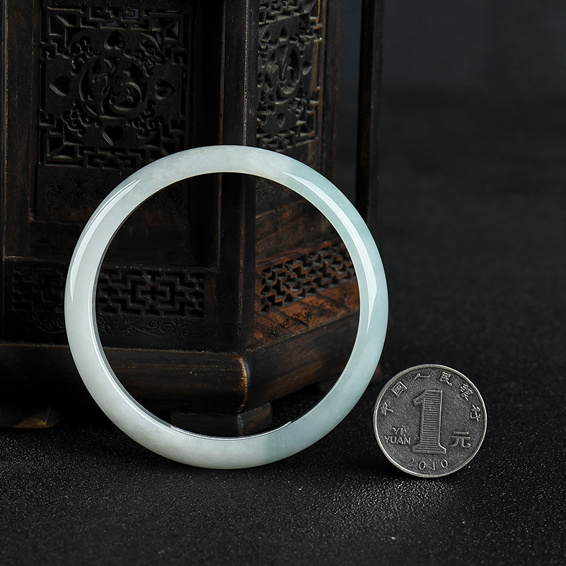 天然豆种翡翠手镯-红掌柜