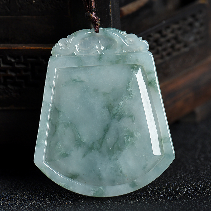 糯种飘花翡翠吊坠-红掌柜