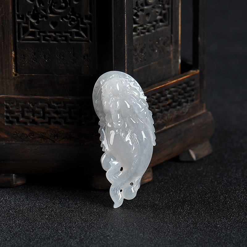 糯种翡翠貔貅吊坠-红掌柜