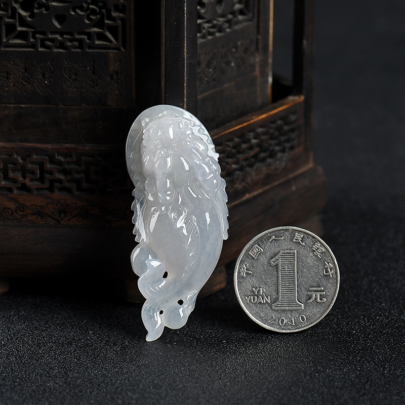 天然缅甸糯种翡翠貔貅吊坠-红掌柜