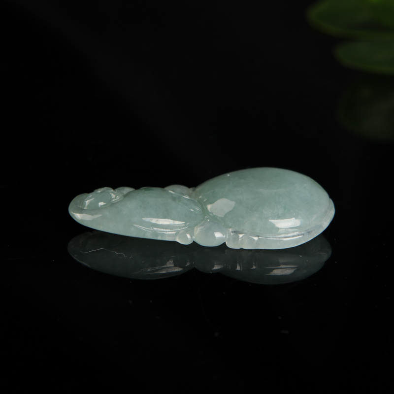 缅甸糯种飘花翡翠葫芦吊坠 - 红掌柜