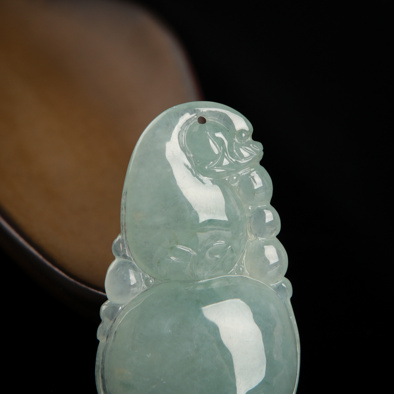 缅甸飘花翡翠葫芦吊坠 - 红掌柜