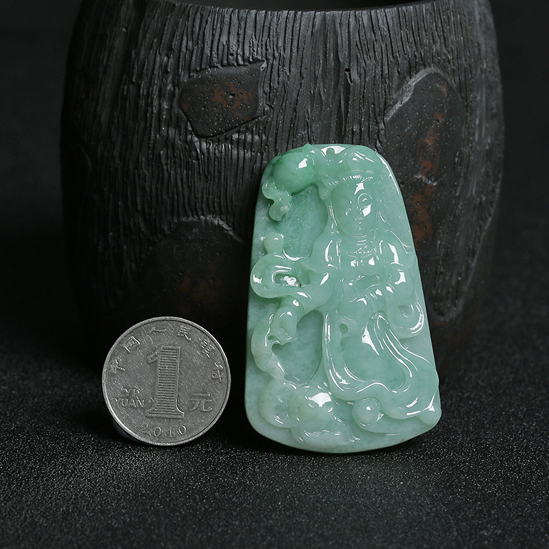 缅甸A货天然翡翠吊坠 - 红掌柜