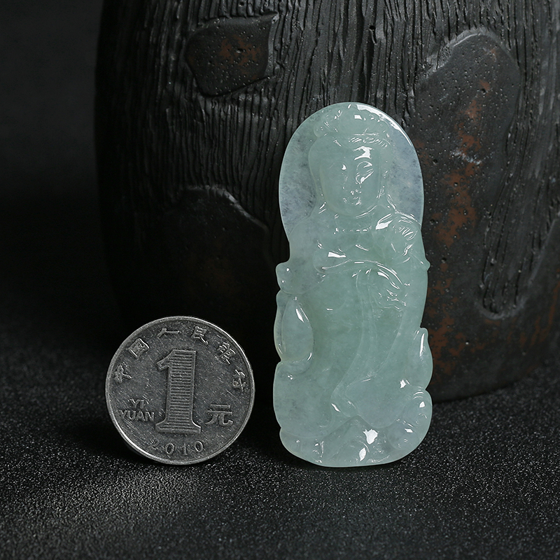 缅甸翡翠观音吊坠-红掌柜