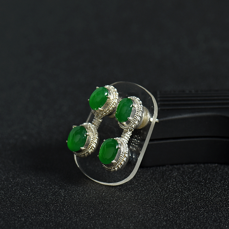 阳绿翡翠戒面-红掌柜