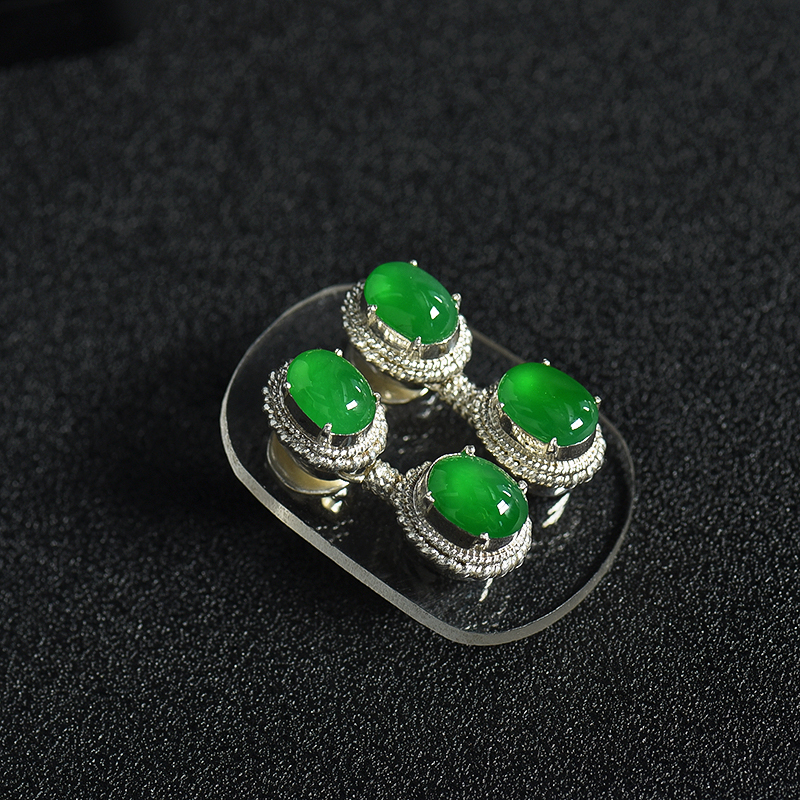 天然翡翠戒面-红掌柜